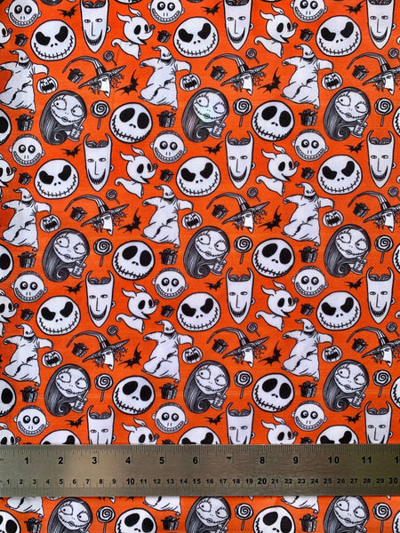 Offcut Nightmare Before Christmas Polycotton Fabric