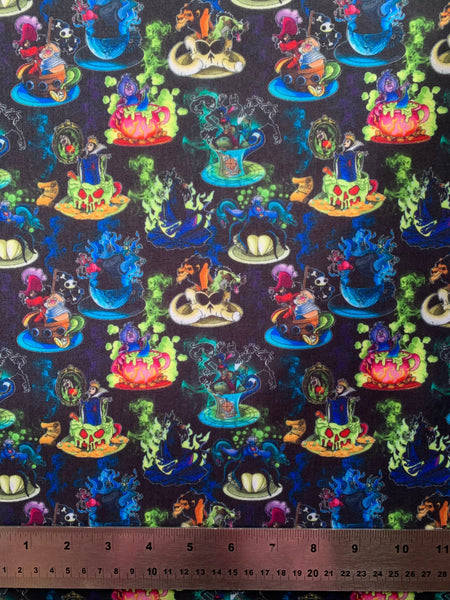 Offcut Villains Teacups Polycotton Fabric