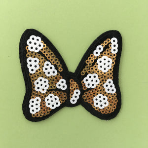 Gold Bow Sequin Patch