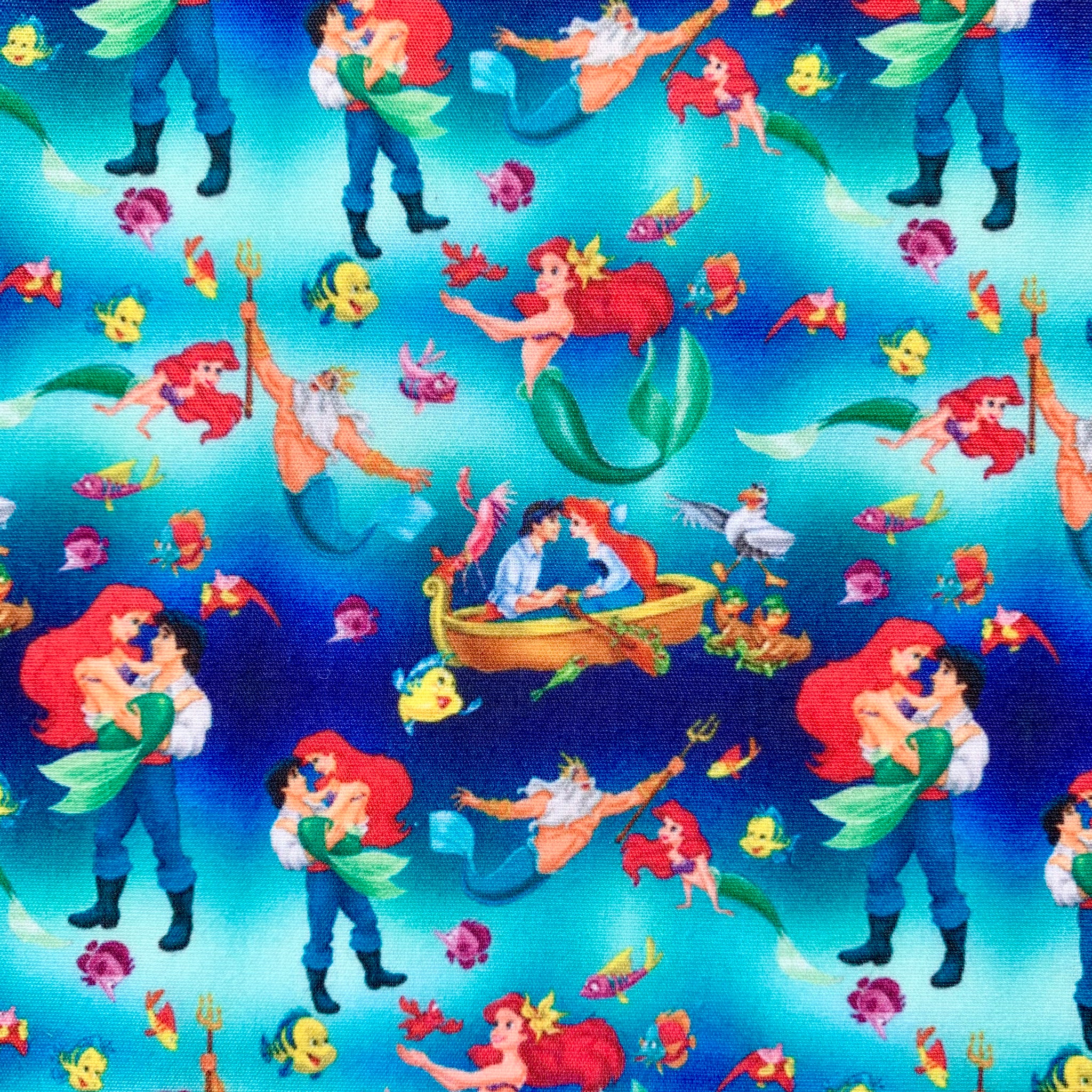 Offcut Little mermaid Polycotton Fabric