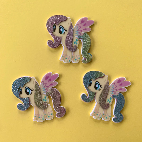 Pony 3D Glitter Flat Back