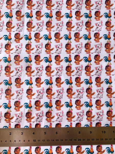 Offcut baby Moana Polycotton Fabric