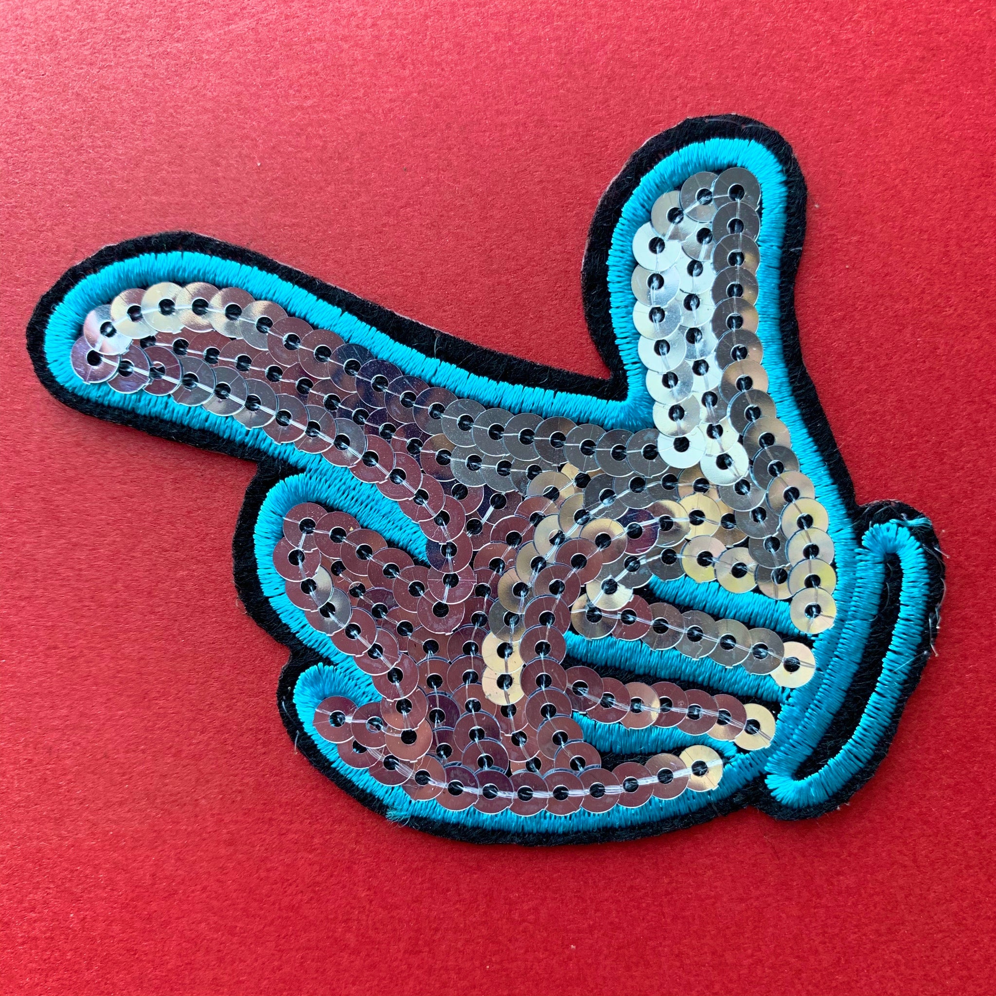 Sequin Mickey Hand Embroidered Patch