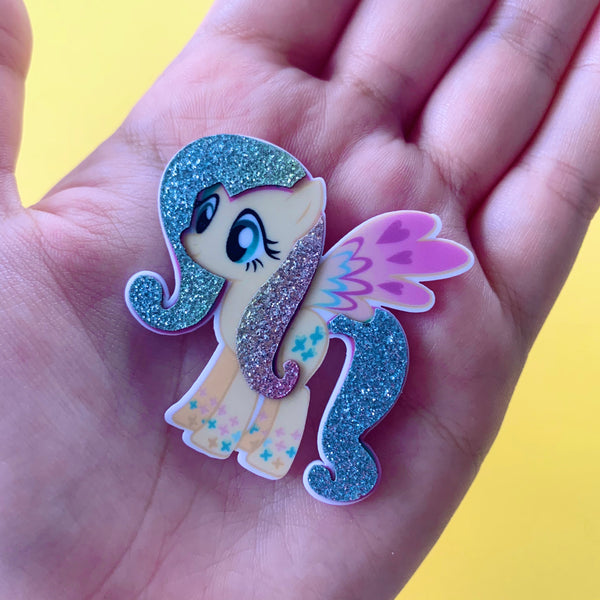 Pony 3D Glitter Flat Back