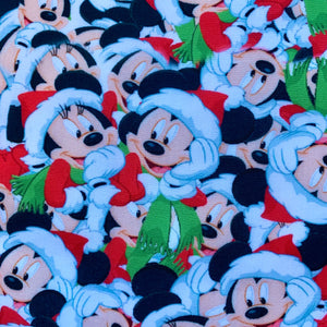 Christmas Mickey and Minnie Polycotton Fabric