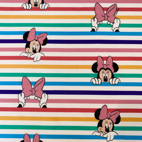 Disney Rainbow Stripe Minnie Fabric