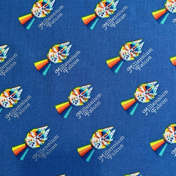 Star Wars Rainbow Millennium Falcon Fabric