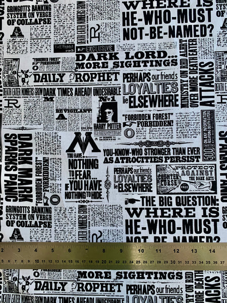 Harry Potter Newspaper Fabric