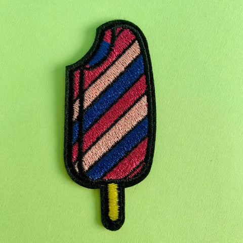 Stripe ice lolly embroidered Patch