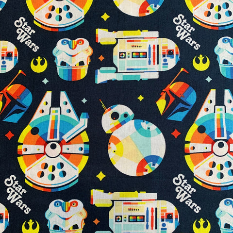 Star Wars Retro Rainbow Fabric