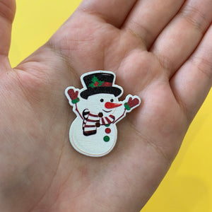 Snowman Wooden Button Mix