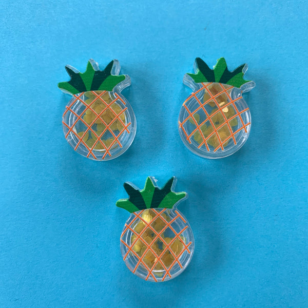 Mini Pineapple Sequin Shaker Flat Backs