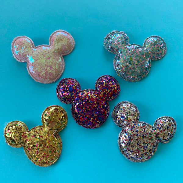 Mickey Head Glitter Fabric Shape