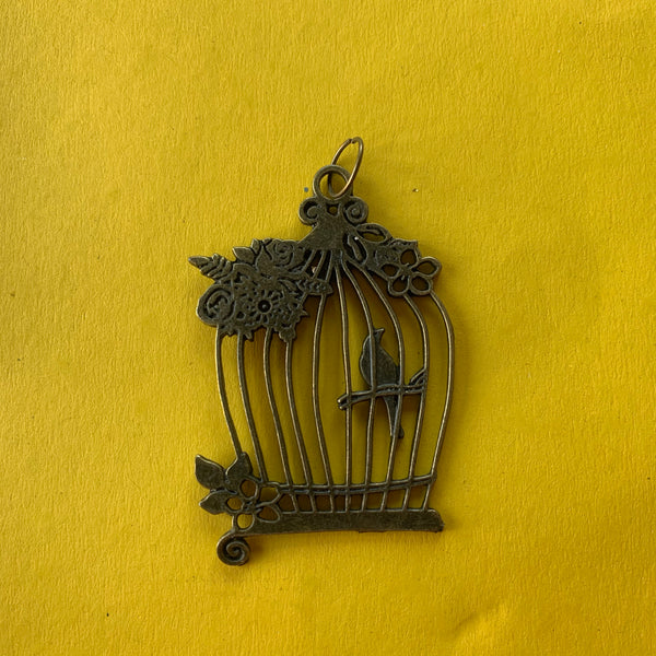 CLEARANCE Metal Birdcage Charm