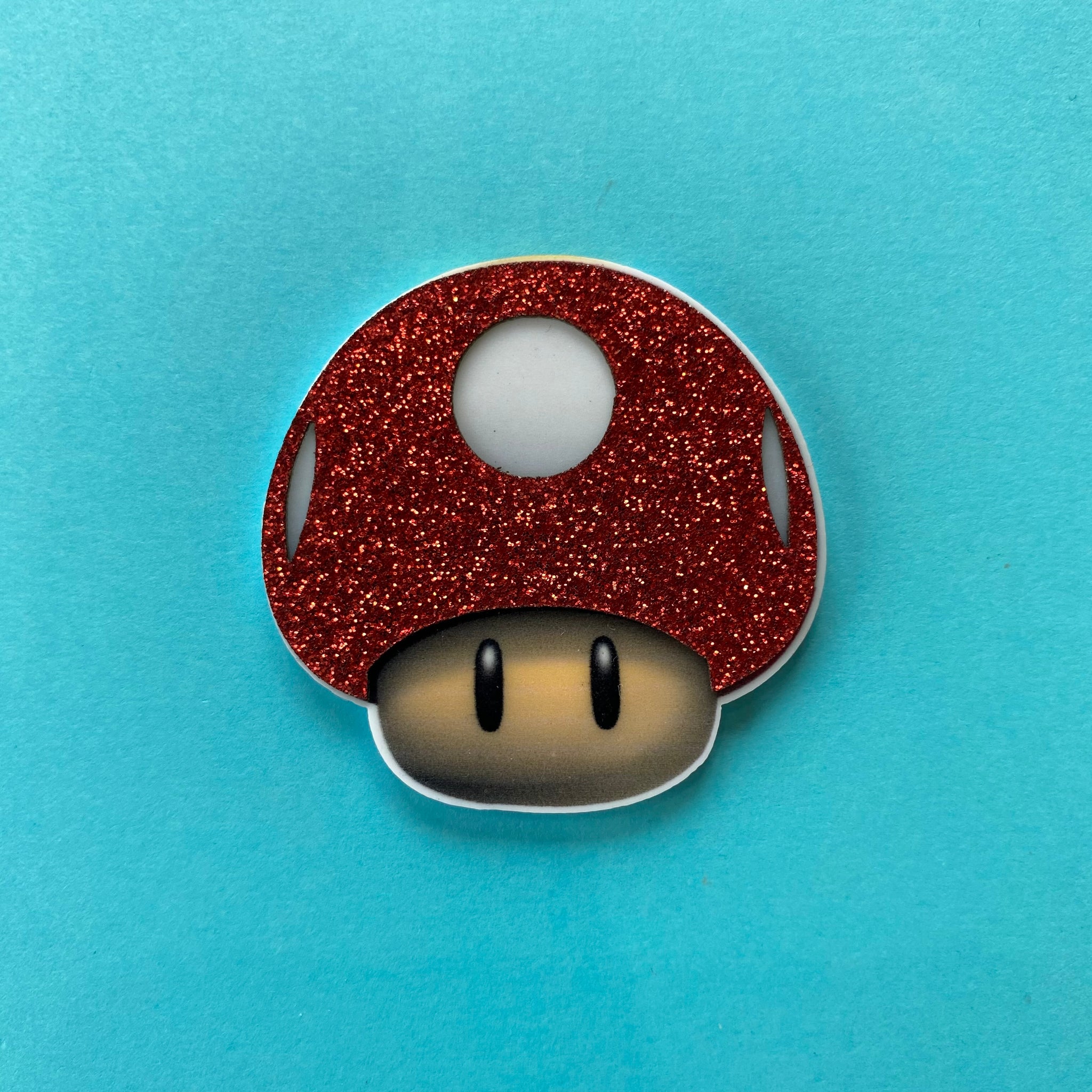 Mushroom 3D Glitter Flat Back