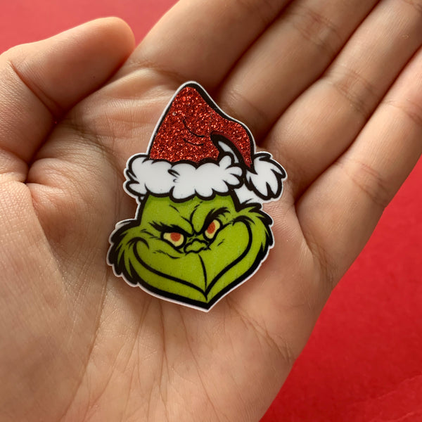 Grinch 3D Glitter Flat Back