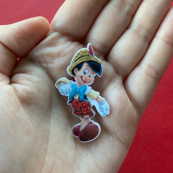 Pinocchio 3D Glitter Flat Back