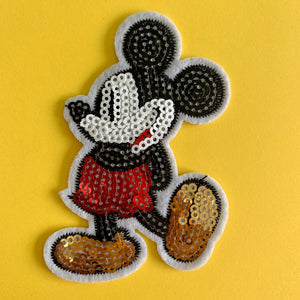 Sequin Mickey Embroidered Patch