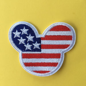 Stars and Stripes Mickey Embroidered Patch