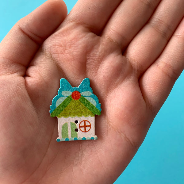 Fairy House Wooden Button Mix