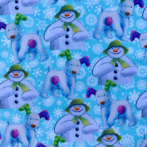 Snowman and Snowdog Polycotton Fabric