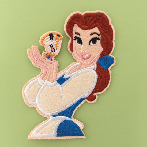 Belle and Chip Embroidered Patch