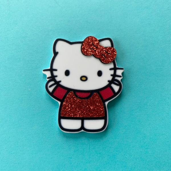 Kitty 3D Glitter Flat Back