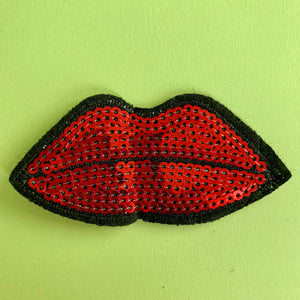 Sequin Lips Embroidered Patch