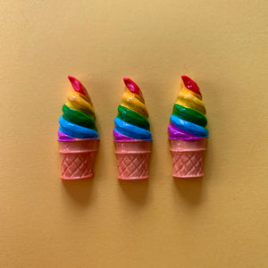 Rainbow Cone Flat Backs