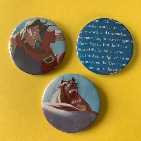 Gaston and Beast Story Badges