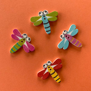 CLEARANCE Dragonfly Wooden Button Mix