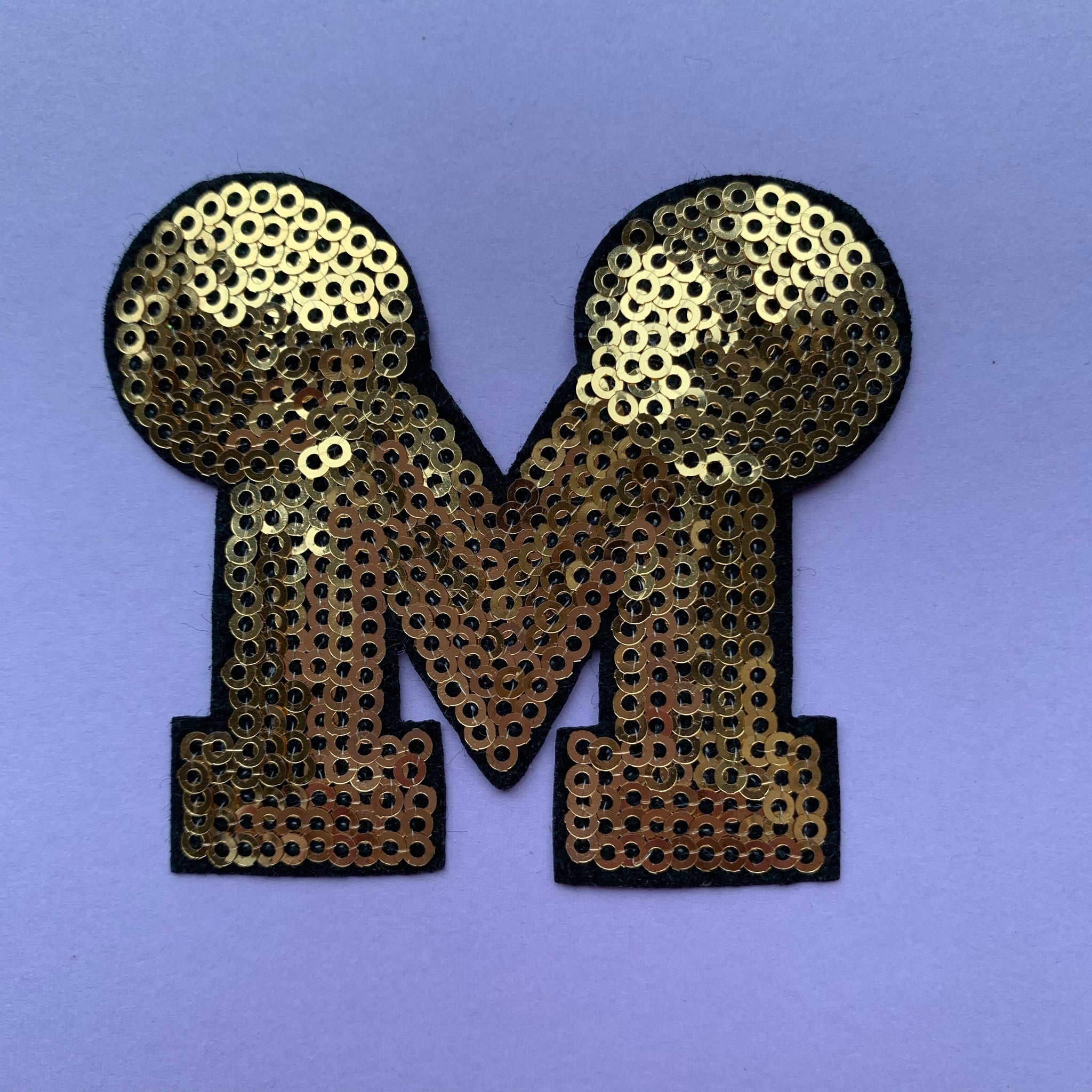 Gold Sequin M Patch