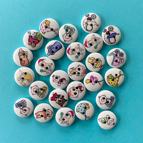Baby Wooden Button Mix