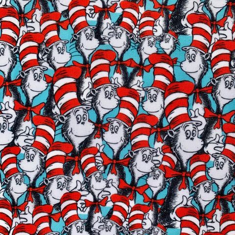 Offcut Cat in the Hat Polycotton Fabric