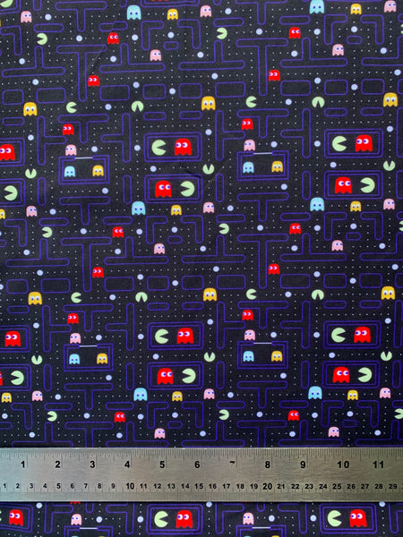 Offcut Pacman Polycotton Fabric