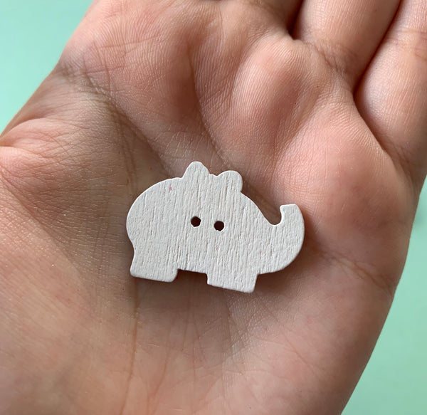 Elephant Wooden Button Mix