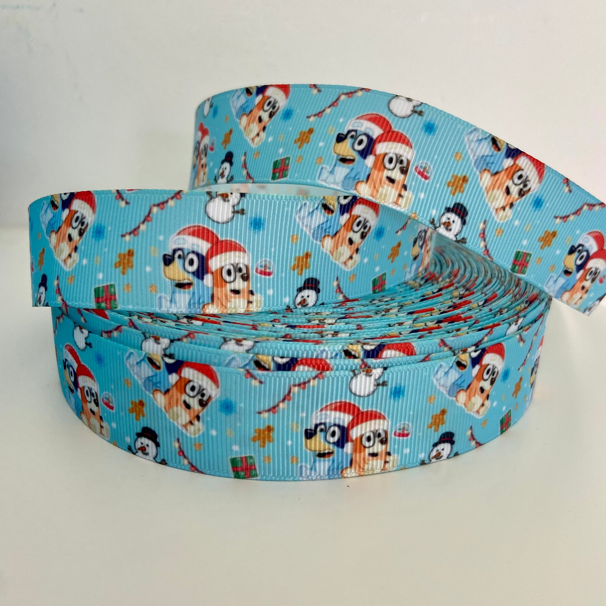 Christmas Bluey and Bingo Grosgrain Ribbon