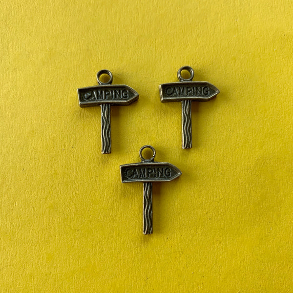 CLEARANCE Camping Sign Metal Charms