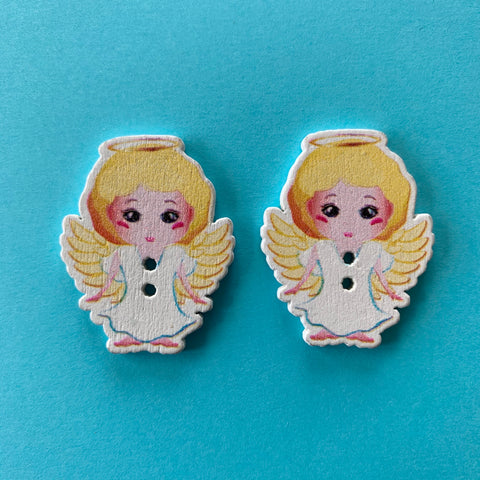 Angel Wooden Buttons