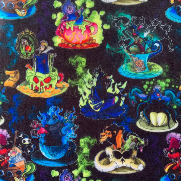 Offcut Villains Teacups Polycotton Fabric