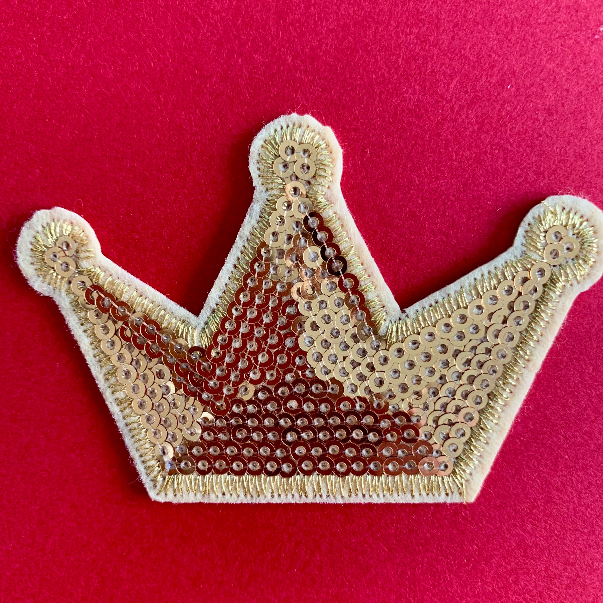 Sequin Crown Embroidered Patch