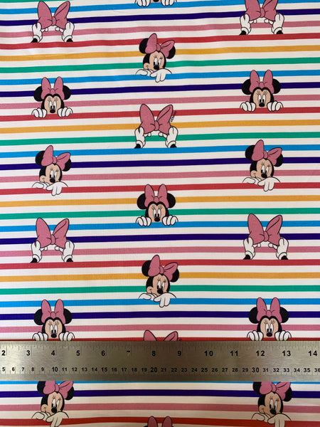 Disney Rainbow Stripe Minnie Fabric